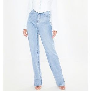 Light Wash Straight Leg Jeans